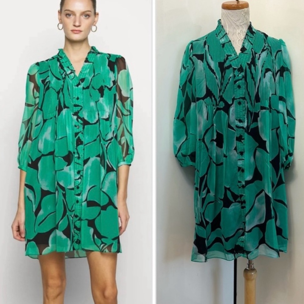 NEW!! Diane Von Furstenberg Layla milo giant black dress